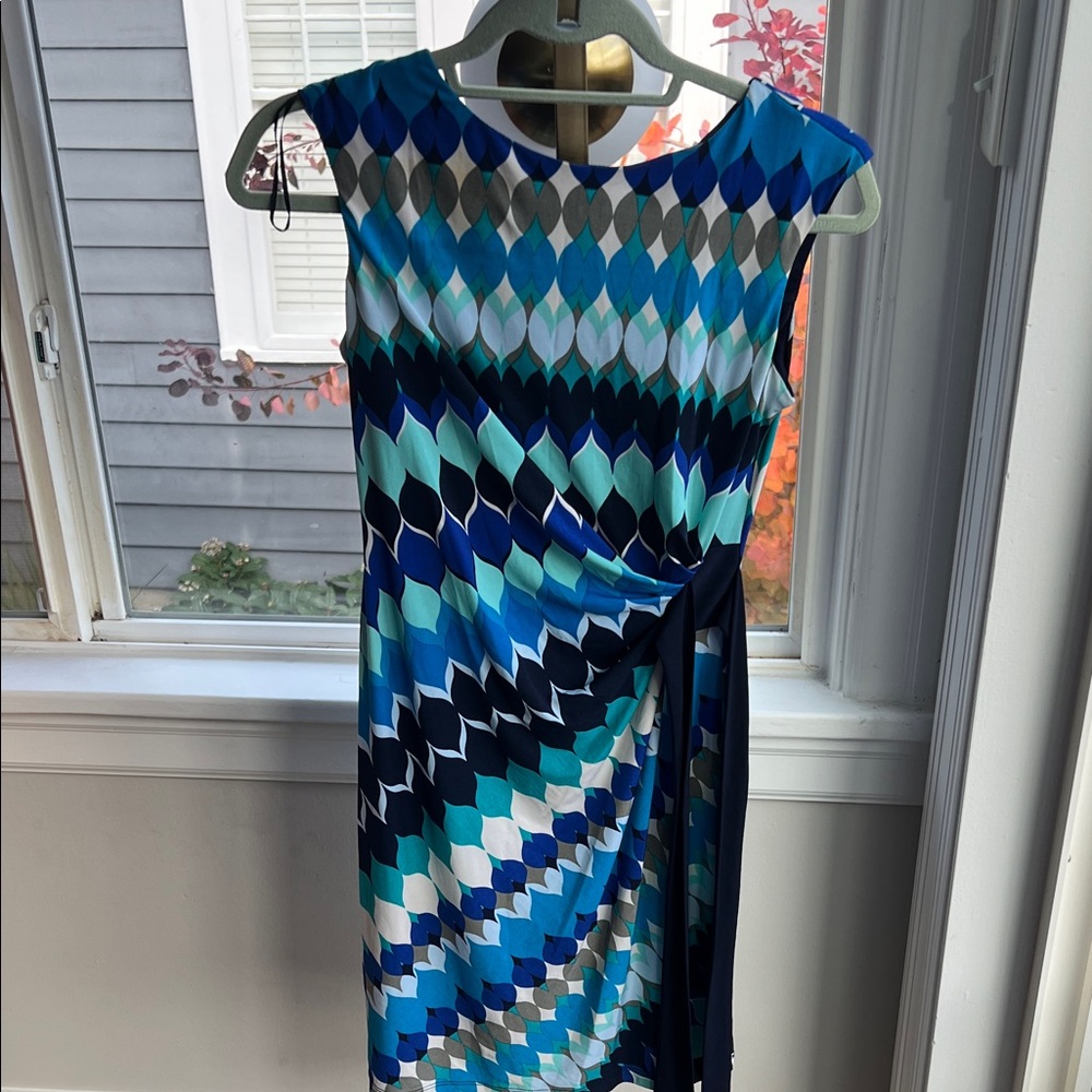 R&K Vibrant Blue and Teal Midi Dress